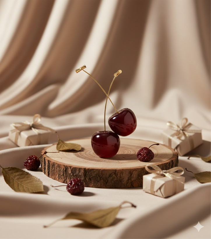 گوشواره لاوپوشن چری آن تاپ